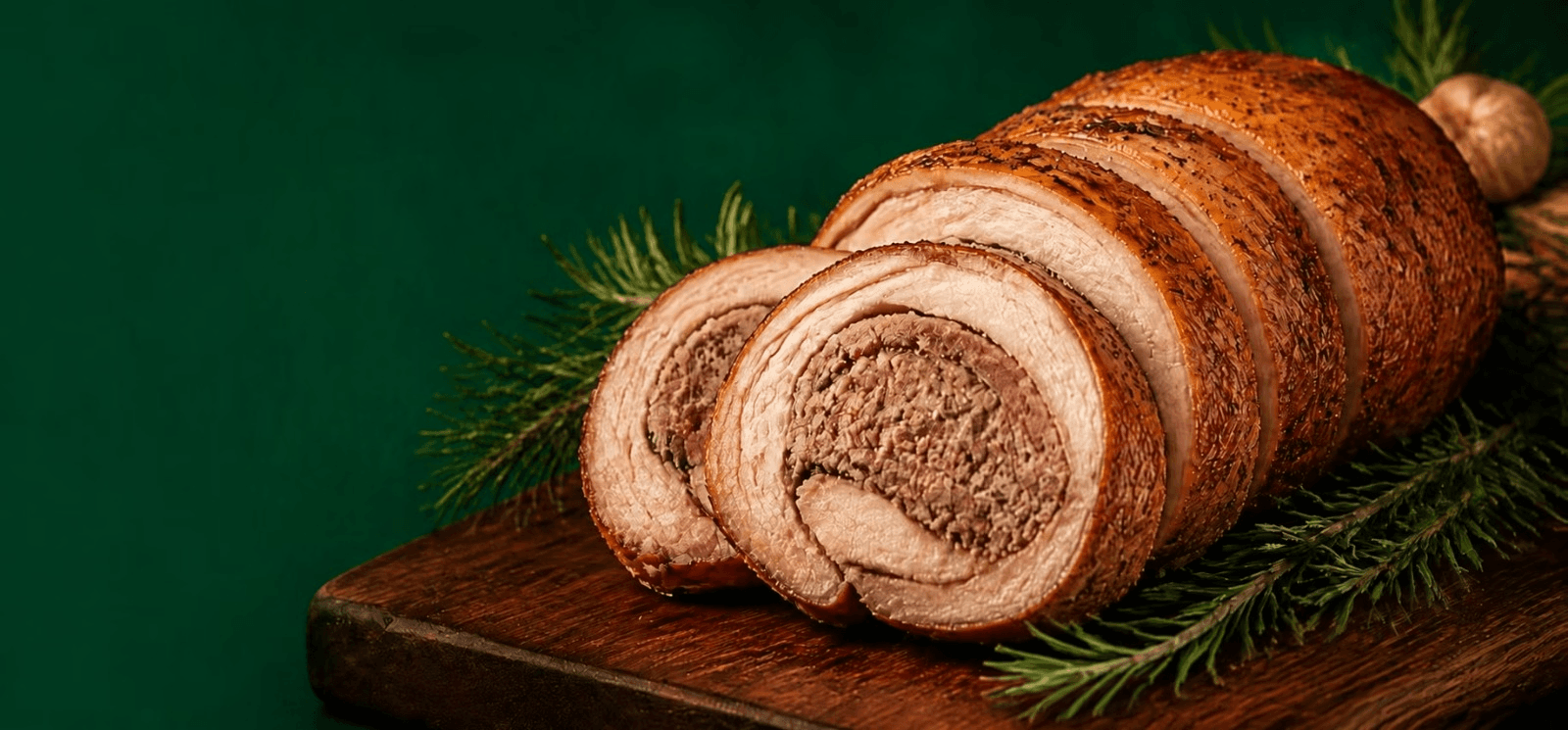 Sliced Cajun turducken